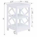 White Wood Diamond 2-Tier Accent Table