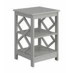 Gray Wood Diamond 2-Tier Accent Table