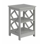 Gray Wood Diamond 2-Tier Accent Table