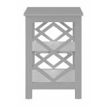 Gray Wood Diamond 2-Tier Accent Table