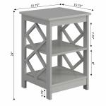Gray Wood Diamond 2-Tier Accent Table
