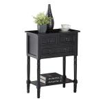 Black 3-Drawer Turned Legs Accent Table