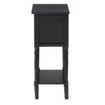 Black 3-Drawer Turned Legs Accent Table