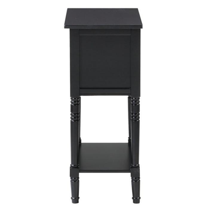 Black 3-Drawer Turned Legs Accent Table