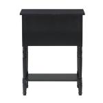 Black 3-Drawer Turned Legs Accent Table