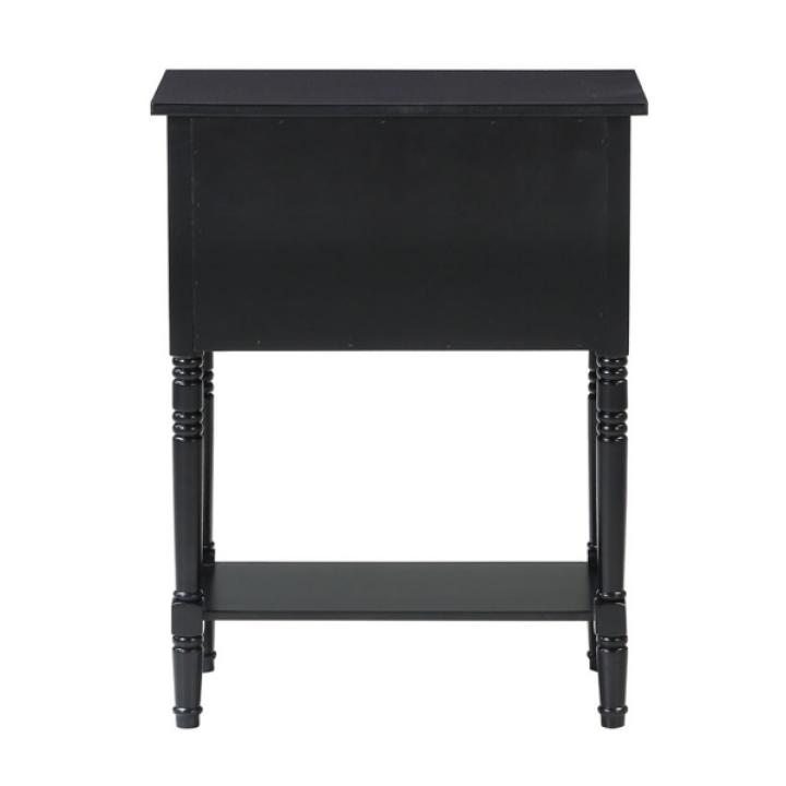 Black 3-Drawer Turned Legs Accent Table