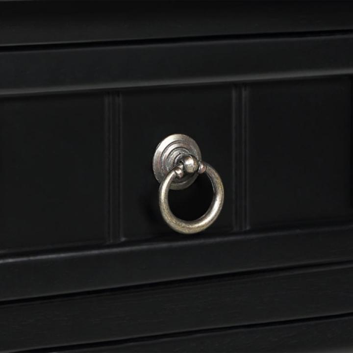 Black 3-Drawer Turned Legs Accent Table