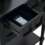 Black 3-Drawer Turned Legs Accent Table