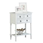 White 3-Drawer Turned Legs Accent Table