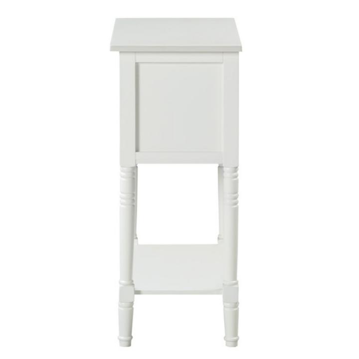 White 3-Drawer Turned Legs Accent Table