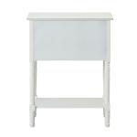 White 3-Drawer Turned Legs Accent Table