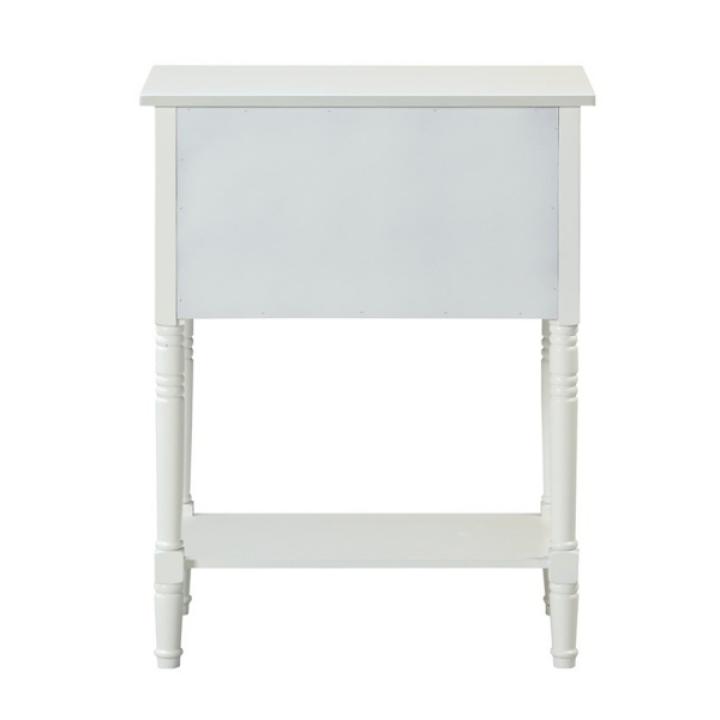 White 3-Drawer Turned Legs Accent Table