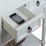 White 3-Drawer Turned Legs Accent Table