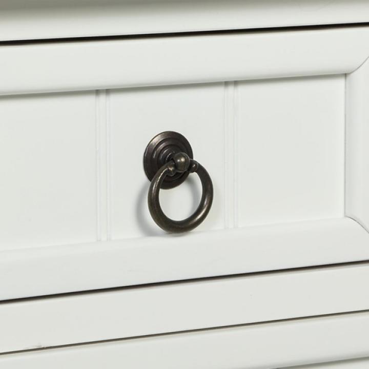 White 3-Drawer Turned Legs Accent Table