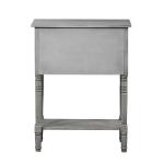 Light Gray 3-Drawer Turned Legs Accent Table
