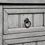 Light Gray 3-Drawer Turned Legs Accent Table