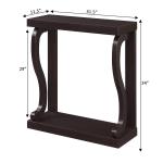 Espresso Wood Curved Sides Console Table