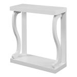White Wood Curved Sides Console Table