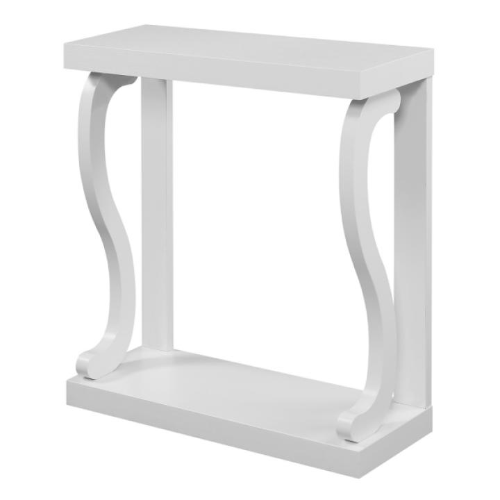 White Wood Curved Sides Console Table