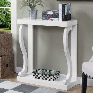 White Wood Curved Sides Console Table