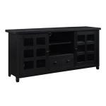 Black Wood 2-Door Windowpane Media Cabinet