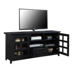 Black Wood 2-Door Windowpane Media Cabinet