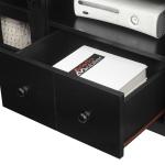 Black Wood 2-Door Windowpane Media Cabinet