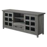 Gray Wood 2-Door Windowpane Media Cabinet