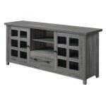 Gray Wood 2-Door Windowpane Media Cabinet