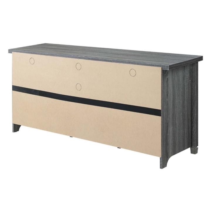 Gray Wood 2-Door Windowpane Media Cabinet