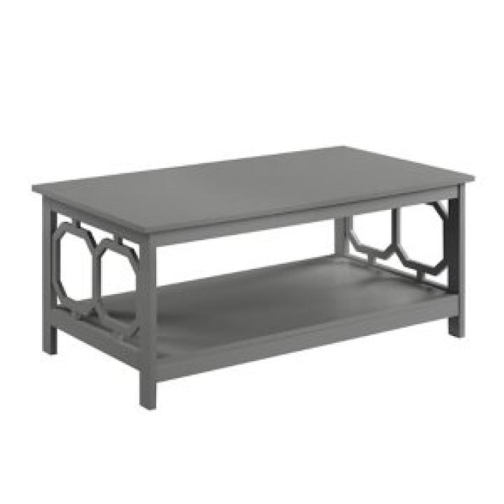 Gray Wood Geometric Sides Coffee Table