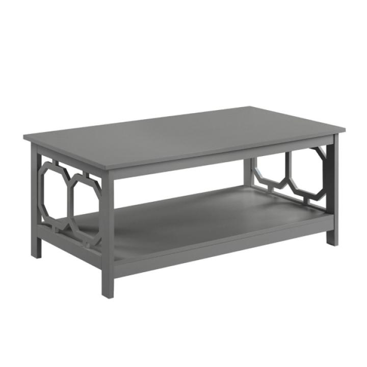 Gray Wood Geometric Sides Coffee Table