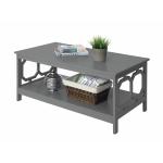 Gray Wood Geometric Sides Coffee Table