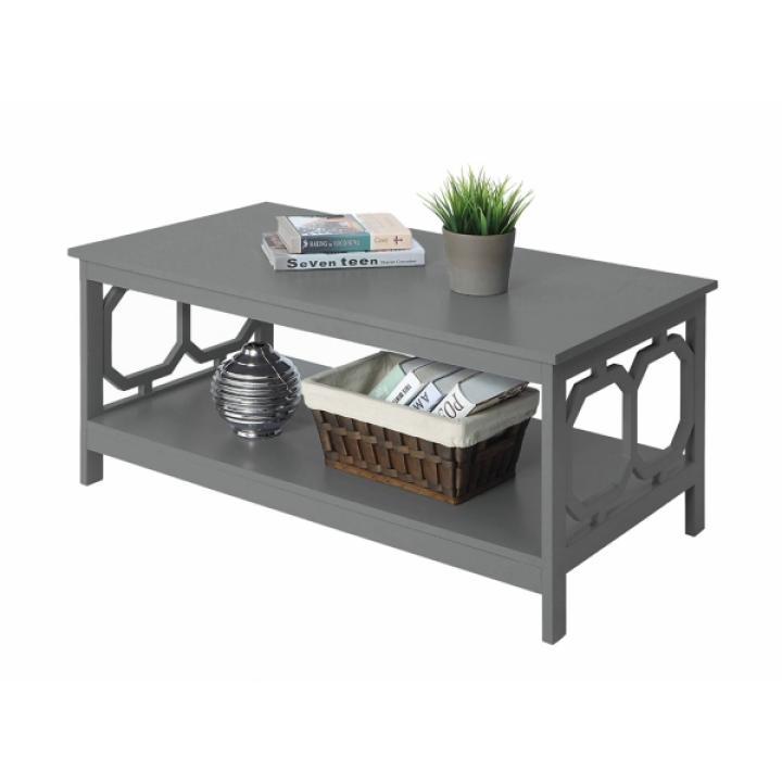 Gray Wood Geometric Sides Coffee Table