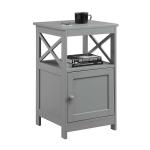 Gray Wood X Sides Storage Accent Table