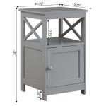 Gray Wood X Sides Storage Accent Table