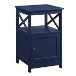 Blue Wood X Sides Storage Accent Table
