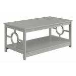 Light Gray Circle Cut-Out Sides Coffee Table