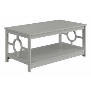 Light Gray Circle Cut-Out Sides Coffee Table