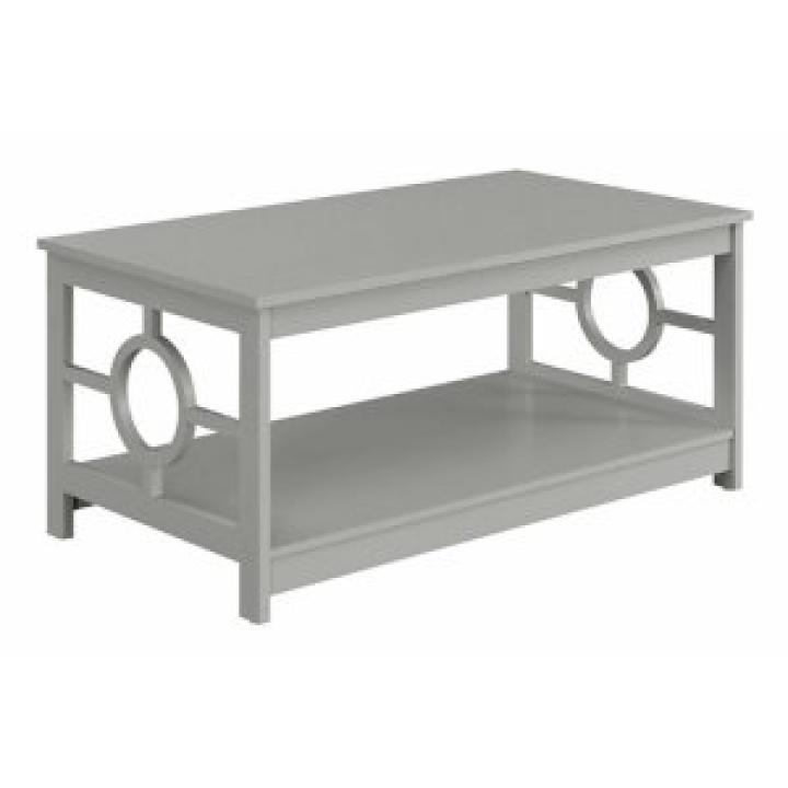 Light Gray Circle Cut-Out Sides Coffee Table