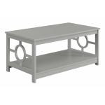 Light Gray Circle Cut-Out Sides Coffee Table