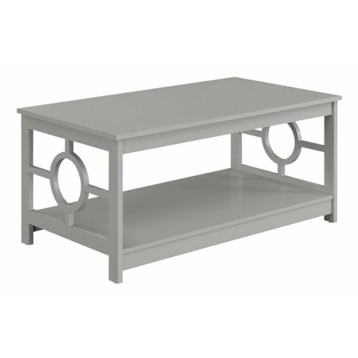 Light Gray Circle Cut-Out Sides Coffee Table