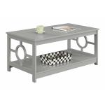 Light Gray Circle Cut-Out Sides Coffee Table