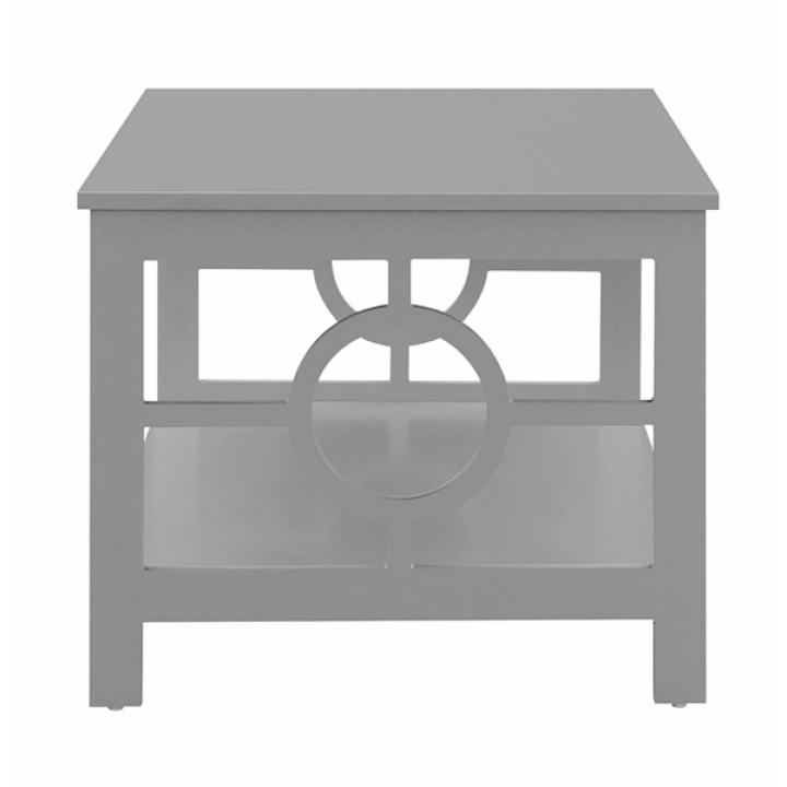 Light Gray Circle Cut-Out Sides Coffee Table