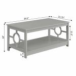 Light Gray Circle Cut-Out Sides Coffee Table