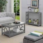 Light Gray Circle Cut-Out Sides Coffee Table