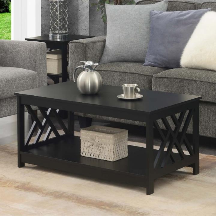 Black Cut-Out Sides Coffee Table