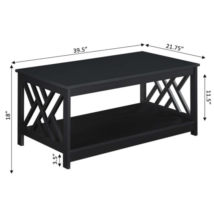 Black Cut-Out Sides Coffee Table