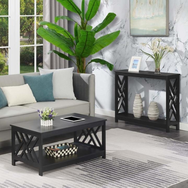 Black Cut-Out Sides Coffee Table