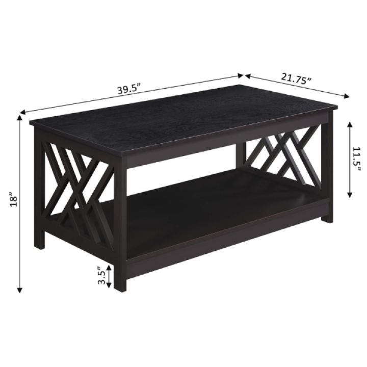 Espresso Cut-Out Sides Coffee Table